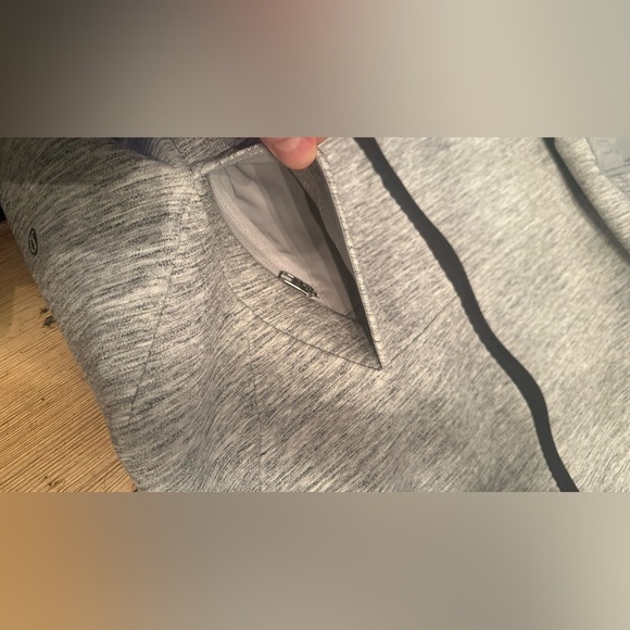 Lululemon Stratum Hoodie Mens Large Heathered Space dyed Gray Full Zip Jacket - Picture 4 of 4
